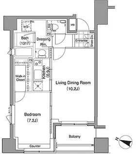 パークハビオ赤坂氷川町【8階】の間取り