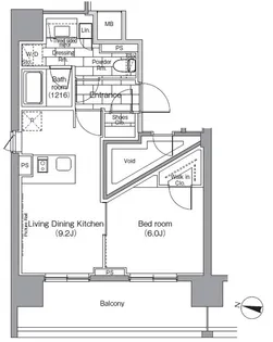 パークハビオ恵比寿【6階】の間取り