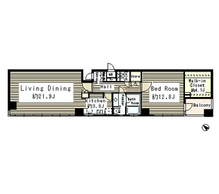 パークルージュ赤坂檜町【13階】の間取り