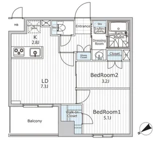 ビエラコート日本橋久松町【11階】の間取り