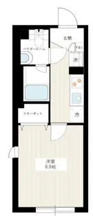 ハーモニーフラッツ中目黒【3階】の間取り