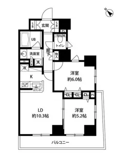 2LDKの間取り画像