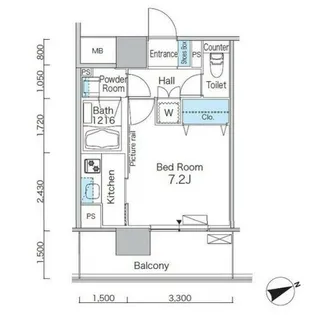 1Kの間取り画像