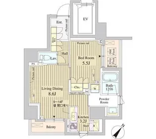 セレサ日本橋堀留町【2階】の間取り
