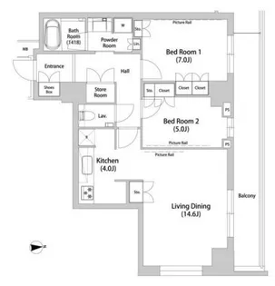品川ハートビュータワー【18階】の間取り