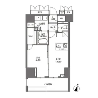 1LDKの間取り画像