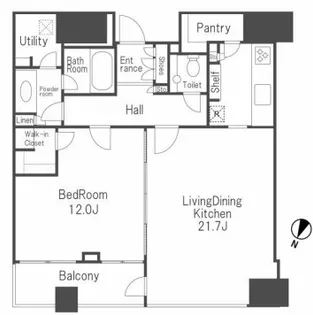 赤坂タワーレジデンストップオブザヒル【39階】の間取り