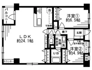 レジディア六本木檜町公園【4階】の間取り