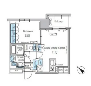 東京都中央区東日本橋3丁目【マンション】の間取り