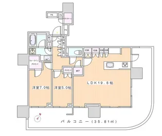 晴海フラッグサンヴィレッジT棟【29階】の間取り
