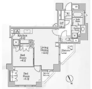 ザ・パークハウス代官山【6階】の間取り