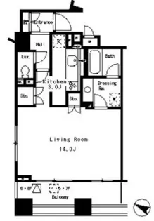 パークアクシス麻布仙台坂【7階】の間取り