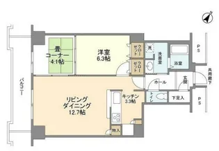 トルナーレ日本橋浜町【13階】の間取り