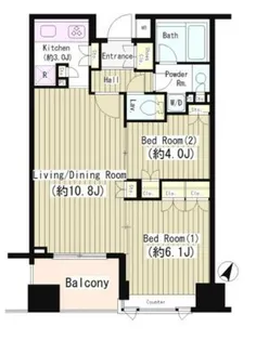 2LDKの間取り画像