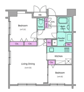 レジディア西麻布【10階】の間取り