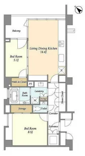 ストーリア赤坂【2階】の間取り