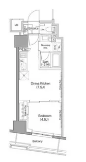 ザ・パークハビオ日本橋小伝馬町【9階】の間取り