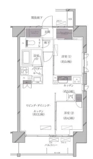 2LDKの間取り画像