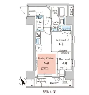 パークアクシス日本橋茅場町ステーションゲート【5階】の間取り