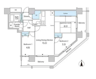 セルリアンホームズ勝どき【3階】の間取り