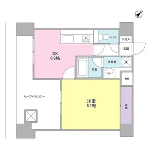 TKフラッツ渋谷【12階】の間取り