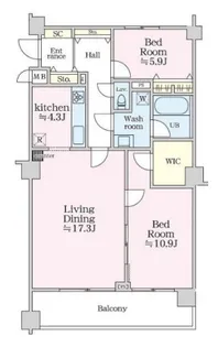 グラマシー恵比寿【1階】の間取り
