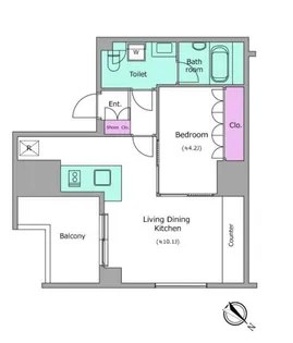 レジディア勝どき【12階】の間取り
