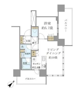 ブリリアタワー浜離宮【10階】の間取り