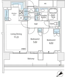 晴海フラッグサンヴィレッジD棟【11階】の間取り