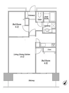 プラザタワー勝どき【30階】の間取り