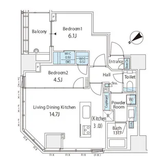 パークホームズ浜松町【14階】の間取り