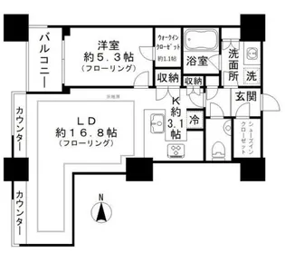 高輪ザ・レジデンス【18階】の間取り