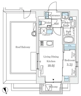 イプセ御成門【15階】の間取り