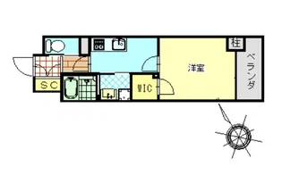 ラルジュ皆実【603号室】の間取り