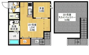 GRANDTIC ARIETTA 2(旧)GR 庚午2【2階】の間取り
