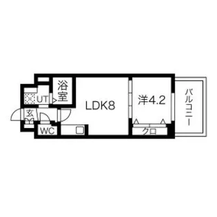 メイクス京橋川Ⅱ【6階】の間取り