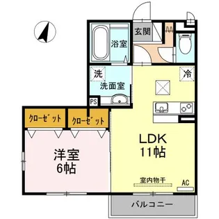 サンドルフ高須【1階】の間取り