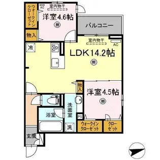 TORISIA庚午中【2階】の間取り