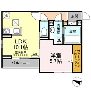 リュトモス西旭【1階】の間取り