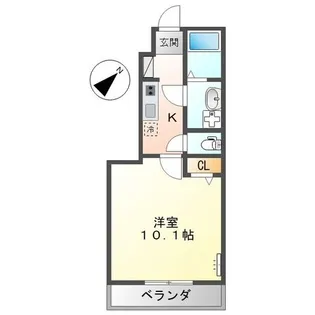 クレール比治山【1階】の間取り