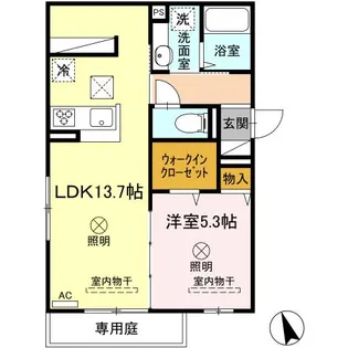 スカイ長束【1階】の間取り