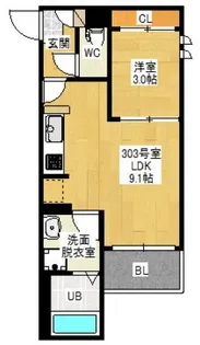 Regalest La Noble(仮REGALEST中広2)【3階】の間取り