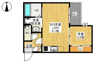 Regalest Glory 煌(グローリーキラメキ)【3階】の間取り