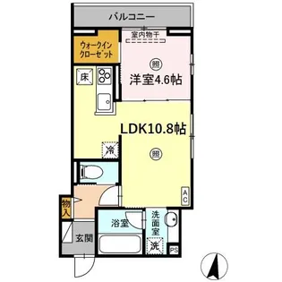 レスポワール・ド・牛田旭【1階】の間取り