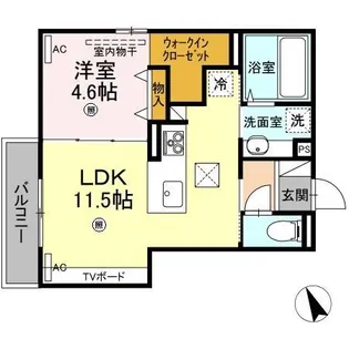 フェリーチェ舟入【1階】の間取り