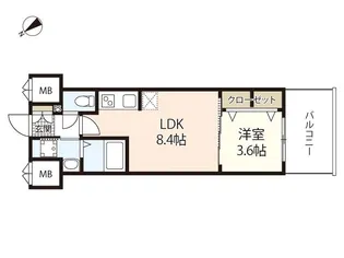 S−RESIDENCE空港通りawesome【12階】の間取り