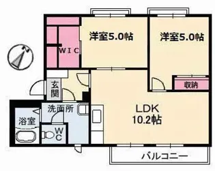 ポワブリエール岡【2階】の間取り