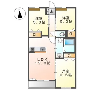 アデランテみくまり【3階】の間取り