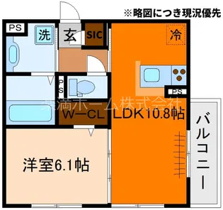 GRAMM六地蔵B棟【301号室】の間取り