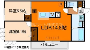 ルーセント伏見稲荷【1階】の間取り